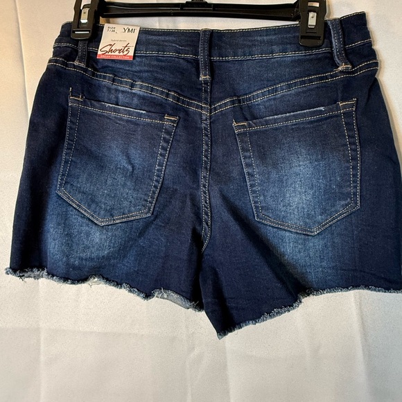YMI Blue Jean Shorts with Distressed High-Waist Design - Picture 7 of 10